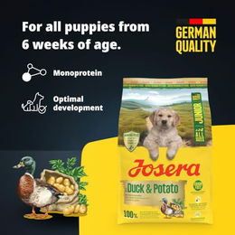Josera Junior Hundetrockenfutter Ente & Kartoffel getreidefrei monoprotein 12,5 kg – Bild 1 von 6