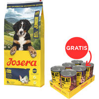 Produktbild von Josera Junior Kids Hundefutter für mittlere Rassen 12,5kg und Josera Meat Lovers Pure Geflügel 6x400g glutenfrei