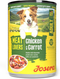 Josera Meat Lovers Adult Hundefutter Huhn Rind Schwein mit Stückchen in Sauce glutenfrei 2400g – Bild 1 von 3