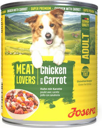 Josera Meat Lovers Adult Menu Hundefutter mit Huhn Rind Schwein und Karotten Stückchen in Sauce glutenfrei 480g – Bild 1 von 2
