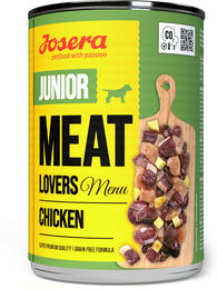 Josera Meat Lovers Junior Menu Huhn und Ente Stückchen in Sauce Getreidefrei für Welpen 400g - 6 x 400 g – Bild 1 von 4