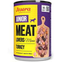 Produktbild von Josera Meat Lovers Junior Menu Pute Hund Welpe Stückchen in Sauce 6x400g getreidefrei - 6 x 400 g