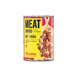 Produktbild von Josera Meat Lovers Menu Hundefutter Rind mit Kartoffel für Adult mit hohem Fleischanteil 6x400g