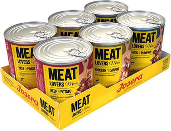 Josera Meat Lovers Menu Multipack Nassfutter für ausgewachsene Hunde mit Rind, Huhn und Ente 6 x 800 g - 6 x 800 g – Bild 1 von 8