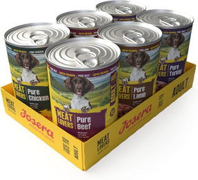 Josera Meat Lovers Pure Adult Hundefutter Multipack 6 x 400 g Getreidefrei Mix aus Rind Huhn und Lamm – Bild 1 von 3