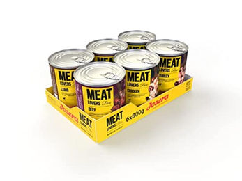 Josera Meat Lovers Pure Multipack Hundefutter Nassfutter Adult mit hohem Fleischanteil Rind Huhn Lamm 6 x 800 g - 6 x 800 g – Bild 1 von 9