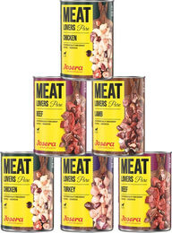 Josera Meat Lovers Pure Nassfutter für ausgewachsene Hunde Multipack 6 x 800 g mit hohem Fleischanteil und Sortenmix aus Rind, Lamm und Huhn - 6 x 800 g – Bild 1 von 9