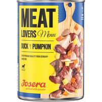 Produktbild von Josera Meatlovers Menu Hund Ente mit Kürbis Stückchen in Sauce getreidefrei glutenfrei 6 x 400 g - 6 x 400 g