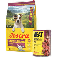 Produktbild von Josera Mini Adult Hundefutter Lachs und Huhn glutenfrei mit Soße für kleine Hunderassen 10,8kg