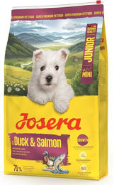 Josera Mini Junior Trockenfutter Ente und Lachs für Welpen kleiner Rassen glutenfrei 10 kg – Bild 1 von 13