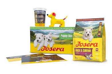 Josera Puppy Box Mini Junior Hundetrockenfutter Ente und Lachs 1,3 kg – Bild 1 von 3