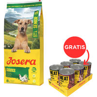 Produktbild von Josera Senior Balance Hundefutter mit Gewichtskontrolle 12,5kg und Josera Meat Lovers Pure Geflügel 6x400g