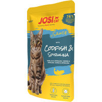 Produktbild von JosiCat Katzenfutter Nass mit Kabeljau in Sauce für erwachsene Katzen 28 x 85 g Getreidefrei und ohne Zucker