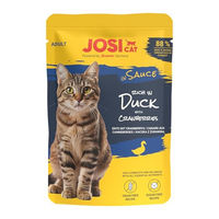 Produktbild von JosiCat Nassfutter für ausgewachsene Katzen Ente in Sauce getreidefrei und ohne Zucker 85 g