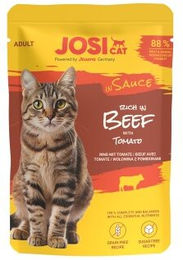 JosiCat Nassfutter für ausgewachsene Katzen mit Rind in Sauce, getreidefrei und ohne Zucker, 28 x 85 g Beutel – Bild 1 von 5