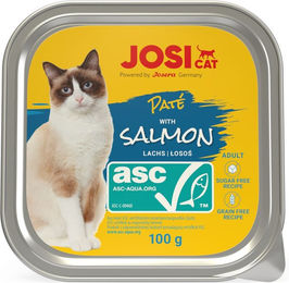 JosiCat Nassfutter für ausgewachsene Katzen Pastete mit ASC Lachs getreidefrei 32 x 100 g - 32 x 100 g – Bild 1 von 2
