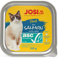 Produktbild von JosiCat Nassfutter für ausgewachsene Katzen Pastete mit ASC Lachs getreidefrei 32 x 100 g - 32 x 100 g