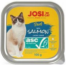 JosiCat Paté mit ASC Lachs Nassfutter für ausgewachsene Katzen 32 x 100 g - 16 x 100 g – Bild 1 von 6