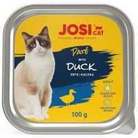 Produktbild von JosiCat Paté mit Ente für Katzen Adult ohne Farb- und Aromastoffe 32 x 100 g - 16 x 100 g