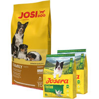 Produktbild von JosiDog Family Hundefutter Geflügel für Welpen glutenfrei 15 kg plus 2x 900g gratis
