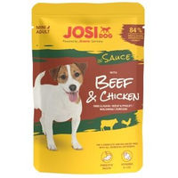 Produktbild von JosiDog Mini Hundefutter Rind und Huhn in Soße mit hohem Fleischanteil 24 x 100 g