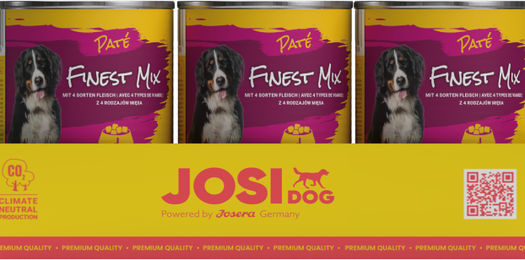 JosiDog Paté Finest Mix Pastete mit 4 Fleischsorten für ausgewachsene Hunde 400g - 12 x 400 g – Bild 1 von 3