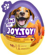 JOY&TOY! Snack Surprise 2in1 Hundesnack Chicken Twisted Slices mit Spielzeug 20 g – Bild 1 von 1