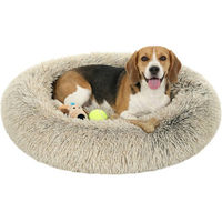 Produktbild von JOYFURNOS Hundebett Donut-Form aus Plüsch mit herausnehmbarem Kissen Khaki Durchmesser 70 cm