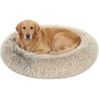 Produktbild von JOYFURNOS Hundebett und Katzenbett aus Plüsch in Beige mit 90 cm Durchmesser