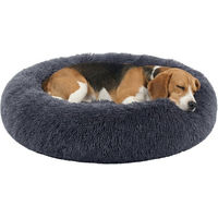 Produktbild von JOYFURNOS Hundebett und Katzenbett Donut-Kissen aus Plüsch waschbar Dunkelgrau 80 cm Durchmesser