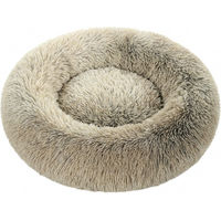 Produktbild von JOYFURNOS Plüsch-Donut-Hundebett und Katzenkissen mit herausnehmbarer Polsterung, 80 cm Durchmesser, Khaki-Beige
