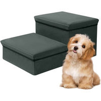 Produktbild von JOYOLEDER Haustiertreppe mit 2 Stufen faltbar grau 42 x 64 x 32 cm