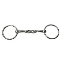 Produktbild von JP Korsteel Doppelgebrochenes Gebiss für Pferde French Link Loose Ring Snaffle aus Edelstahl 5 1/2 inch Silber