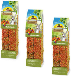 Produktbild von JR Farm Farmy's Multivitamin Knabberstangen für Kaninchen Meerschweinchen Hamster und Mäuse 3 x 160g