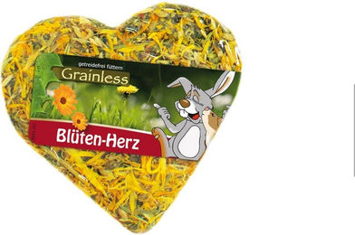 JR Farm Grainless Blüten-Herz getrocknete Kräuter für Kaninchen und Degus 90g - 14 x 90 g – Bild 1 von 3