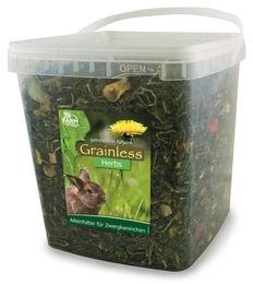 JR Farm Grainless Herbs Kleintierfutter für Kaninchen getreidefrei mit getrockneten Kräutern 1 kg Eimer - 1 kg – Bild 1 von 5