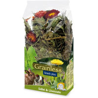 Produktbild von JR Farm Grainless Plus Kleintiersnack Salbei und Löwenzahn für Kaninchen und Nager 100 g - 6 x 100 g