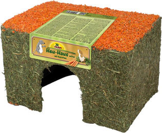 Produktbild von JR Farm Heu-Haus Karotte Knabberspielzeug für Kaninchen und Nager 2 Stück 350 g - 2 x 350 g