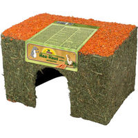 Produktbild von JR Farm Heu-Haus Karotte Knabberspielzeug für Kaninchen und Nager 2 Stück 350 g - 2 x 350 g