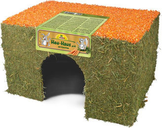 Produktbild von JR Farm Heu-Haus Karotte Knabberspielzeug für Kaninchen und Nager 2 Stück 600 g - 2 x 300 g