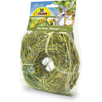 Produktbild von JR Farm Heu-Kranz Welcome Löwenzahn mit getrockneten Kräutern für Kaninchen und Nager 6 x 100 g - 6 x 100 g