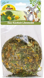Produktbild von JR Farm Heu-Küchlein Löwenzahn mit getrockneten Kräutern für Kaninchen, Degus, Chinchillas und Meerschweinchen 5x75g