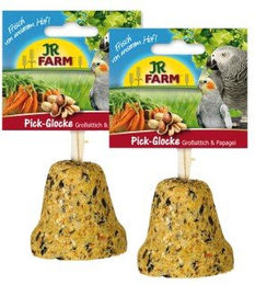 Produktbild von JR Farm JR Birds Pick-Glocke Gelb für Großsittiche und Papageien 2x160 g - 2 x 160 g