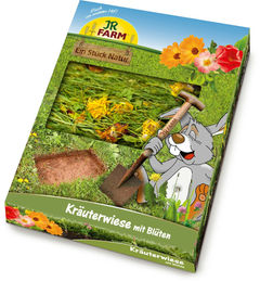 JR Farm Kräuterwiese mit Blüten Kleintiersnack für Nager Kaninchen und Schildkröten 750g vegan und ohne tierisches Protein - 4 x 550 g – Bild 1 von 6