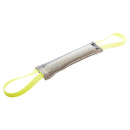 Julius-K9 Dummy Kauspielzeug aus Baumwolle und Nylon mit zwei Handschlaufen, 30 x 3 cm, Bunt – Bild 1 von 2