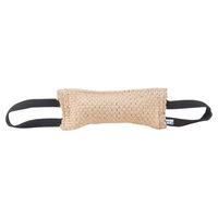 Produktbild von Julius-K9 Dummy Wurfspielzeug aus Jute mit zwei Schlaufen in Beige 25 x 7 cm