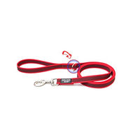 Produktbild von Julius-K9 Gummi Führleine Rot-Grau 20 mm x 1,8 m mit Schlaufe und D-Ring - 1,8 m