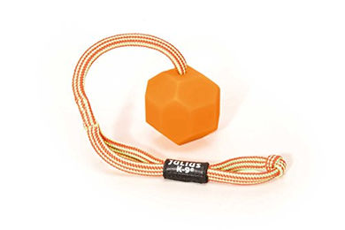 Produktbild von Julius-K9 IDC Fluoreszierender Ball mit Schnur in Orange aus Silikon 6 cm