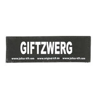 Produktbild von Julius-K9 Klettaufschrift Giftzwerg in Schwarz Größe Klein