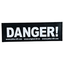Produktbild von Julius-K9 Klettsticker Danger in Schwarz und Weiß Größe L